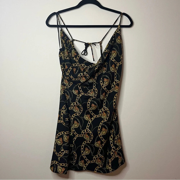 ASTR THE LABEL Black Chain Reaction Strappy Faux Wrap Mini Dress - Picture 4 of 10